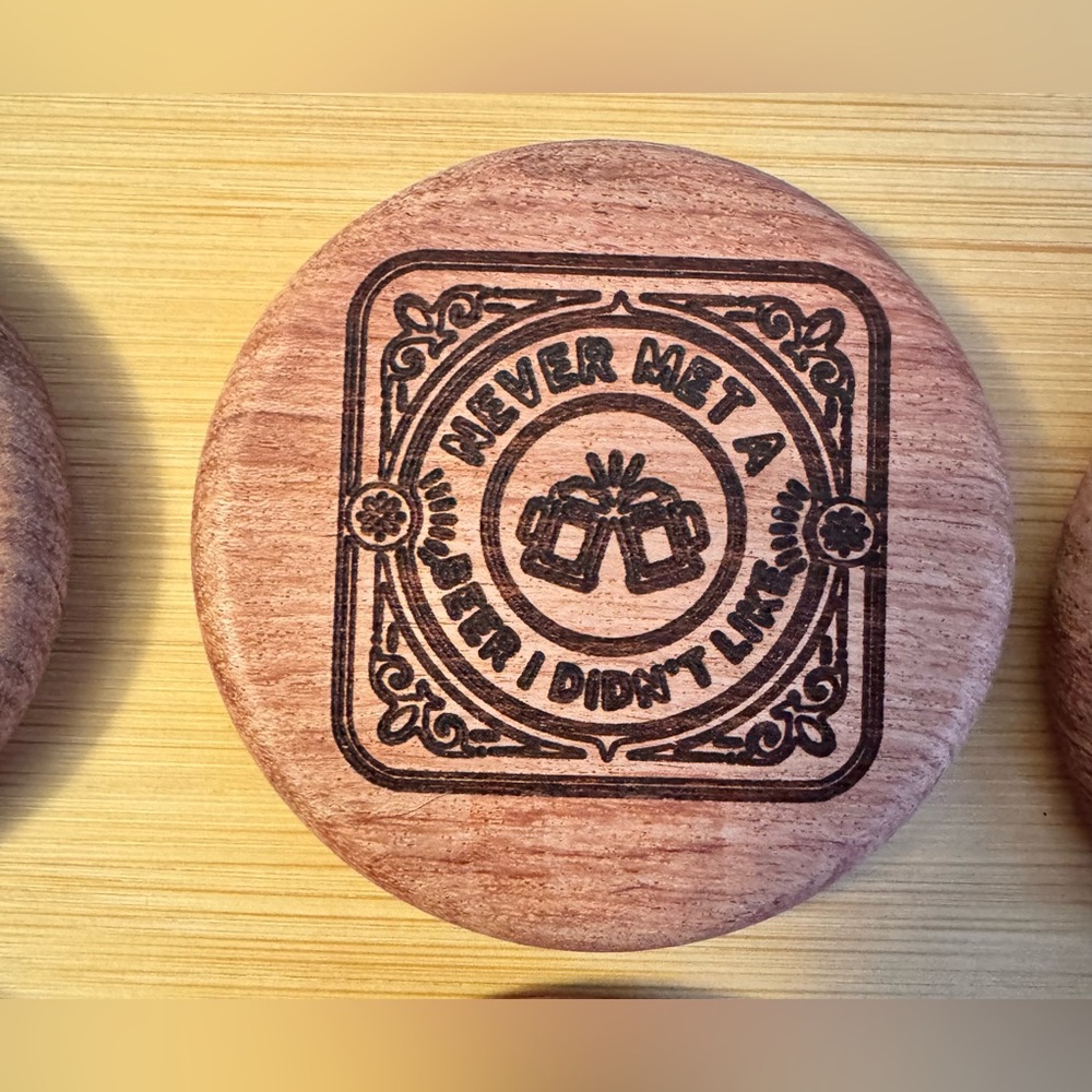Hand crafted by me Wood Round Magnetic Bottle Openers customizable choice of 1 - Picture 7 of 8